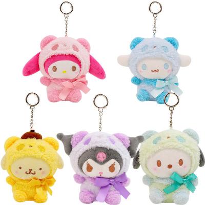 China Kids Toy Gift 10cm Sanrio Kuromi My Melody Kt Cat Pc Dog Hello Kitty Keychain Anime Plush Figure Pendant Accessories Cute Animals Toys for sale