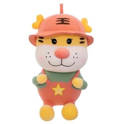 China Kids Toy Gift New Cute Hat Tiger Plush Toy Doll Baby Sleep With Cartoon Pillow Gift Tiger Year for sale