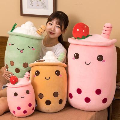 China Kids Toy Gift NEW High quality Cartoon kawaii peluches Juguete fruit Milk Boba Bubble Tea Coffee Stuffed Pillow Soft Kawaii Cushion plush toys for sale