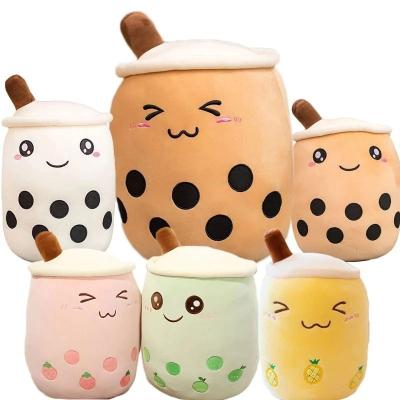 China Kids Toy Gift 24cm Cute Fruit Drink Plush Toy Soft Stuffed Pink Strawberry Milk Tea Plush Boba Tea Cup Toy Bubble Tea Pillow Cushion Kids Gift for sale