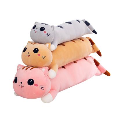 China Cartoon Cute Baby Kids Toys Soft Cat Big Hugging Plush Pillow Cartoon Long Cat Kitten Legs Sleeping Companion Bolster Toys Stuffed Animal for sale