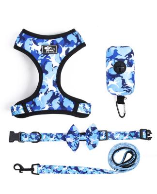 China Thoughtful Tactical Soft Pet No Pull Adjustable Dog Harness Leash Set Designer Small Custom Reversible Harness Vest Dog Harness for sale