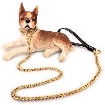 China Cuban Chain Dog Collar Viable Chain Leash 316L Stainless Steel Dog Collar for sale