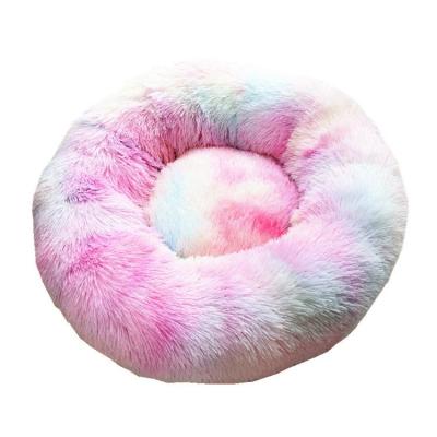 China Wholesale Custom Anti Worry Luxury Fluffy Pet Bed Comfortable Soothing Washable Large Dog Bed Round Waterproof Anti Worry For Cats for sale