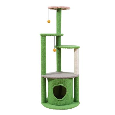 China Cute Tower Stocked Cat Green Tree Tree Climbing Frame Cactus Cat for sale