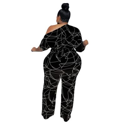 China Rose Fashion Washable Black Women's Outfit Sets Women Plus Size Drop Clothing Women's Overalls for sale