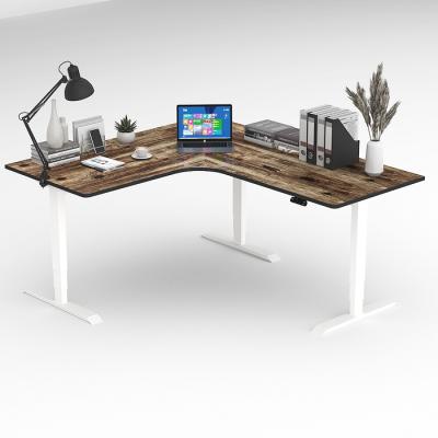 China (Height)JIECANG Escritorio Adjustable Commercial Furniture Sit To Stand Electric Height Adjustable Corner Desk for sale