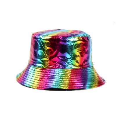 China Colorful Funny Picture Rainbow Bucket Waterproof Hat for sale