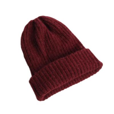 China Custom Picture Winter Acrylic Solid Color Knit Hat for sale