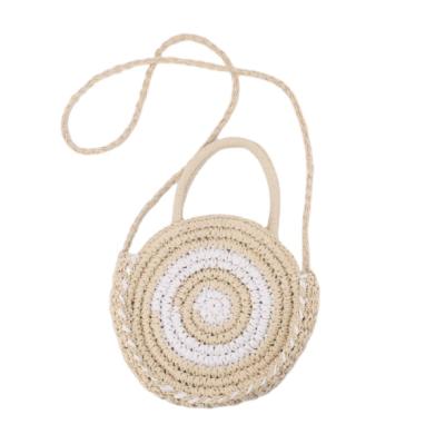 China Fashion wholesale good quality handmade woven natural round straw bag for women for sale