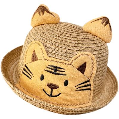 China Cute Summer Baby Kids Baby Spring Bucket Hat Little Girls Tiger Sunshade Sunshade Straw Hats for sale