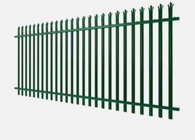 China Green Hot Dipped Galvanized Triple Point Palisade Fencing With Angle Pale For Good Security for sale