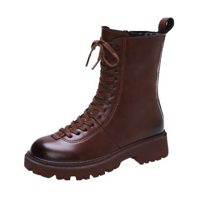 China 2021 New Winter Ladies Boots Fashion Anti-slippery Casual Boots Tend Shoes Lace-up and Ankle Women. for sale