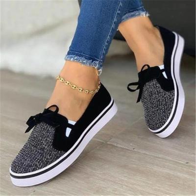 China Fashion Flat Sneaker Women Slip On Jogging Shoes Flat Loafers Ladies Walking Running Sports Shoes Custom Design Mesh Light Breathable for sale