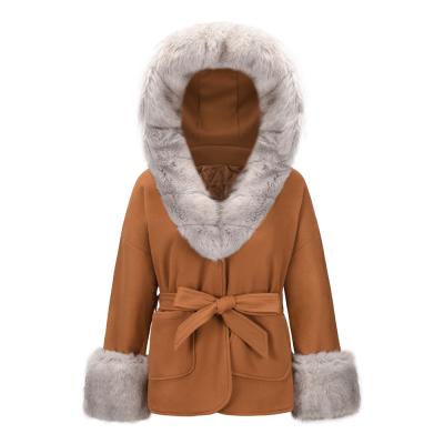 China Wholesale Women's Clothing Loose Casual Padded Fur Coat Lapel 2021 New Women's Viable Collar Winter Wool Hooded Short Coat for sale