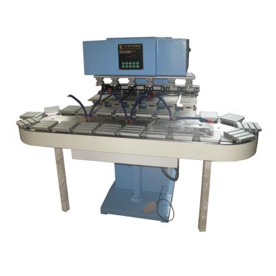 China Six Color Hotels Closed Mug Pad Printing Machine With Conveyor for sale