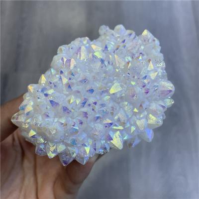 China Rainbow Crystal Cluster For China Healing Decoration Angel Aura Crystal Cluster Spirit Quartz Cluster for sale