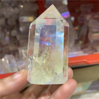 China China Druzy Clear Crystal Balls Angel Aura Crystal Wholesale Natural Dots Tower For Decoration for sale