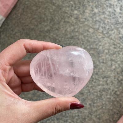 China Wholesale Natural Gemstone Rose Quartz Crystal Heart For Healing Heart Shaped Pink Stones From China for sale