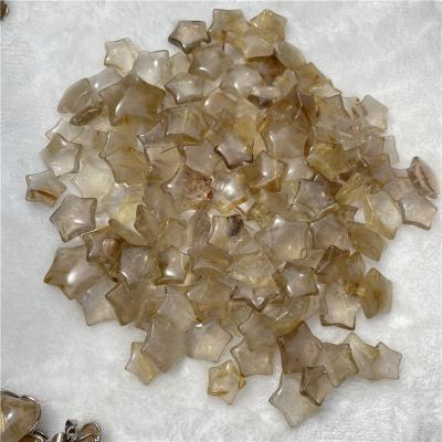 China China Hot Sale New Product Natural Rutilated Quartz Crystal Star Carving For DIY Bracelet Or Pendant for sale