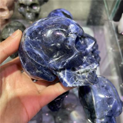 China Wholesale Natural Blue Quartz Crystal Skull For Decoration from Sodalite from China for sale