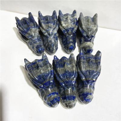 China Wholesale Natural Healing Lapis lazuli Crystal Dragon Head Skull For Decoration from China for sale