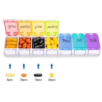 China Detachable Organizer Tablet Box Pill Holder 7 Days PP AM Morning P.M. Night Daily Home Medical Weekly Container Compartments for sale