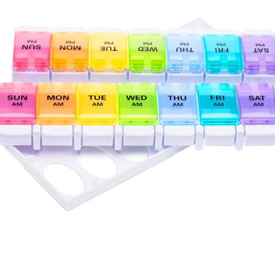 China At Home 2 Times a Day Weekly Pill Organizer Extra Large Box Daily Pill Cases Boxes for Vitamin/Fish Oil/Pills/Supplement-Arthritis for sale