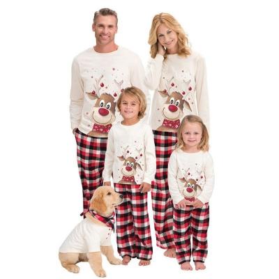 China QUICK DRY Christmas Chronicles Similar Warm Sika Deer Printed Lovely Christmas Onesie Pajamas For Family And Pet for sale