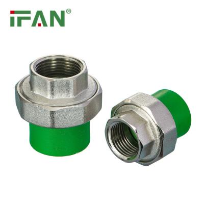 China IFAN Water Supply Manufacturer Green Color Brass Ppr Fittings 25 Mm Pipe Connector Female Thread Union Plug for sale