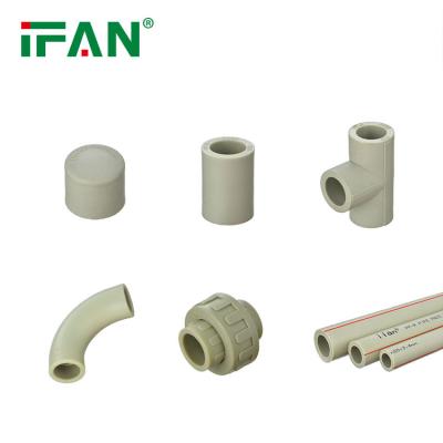 China IFAN Ppr Light Gray Color Pipe Fitting Ppr High Quality Plastic Pipe Pipe Crossing For Water Supply System for sale