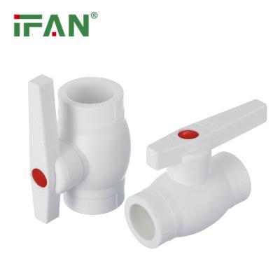 China Applied In Heating And Hot Water Systems IFAN Wholesale Price Long Pressure PN25 Ppr Fittings Plastic Ppr Ball Control Valves White Color Handle for sale