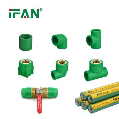 China Water Pipe System Ifanplus High Quality Brass Pressure PN25 CW617 Insert Ppr Plastic Fit Pipe Fittings for sale