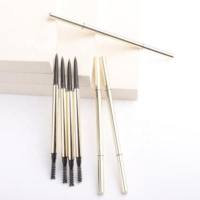 China New Product Waterproof New Product Double Head 3D Eyebrow Pen Low Moq Wholesale Popular Eyebrow Pencil Gold Tube for sale