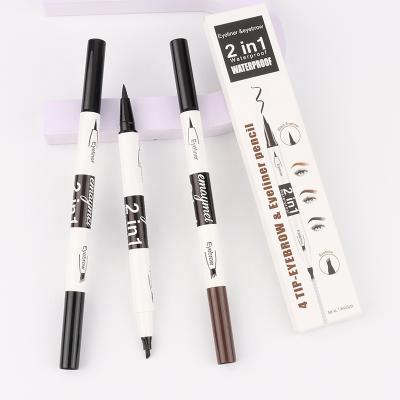 China Waterproof 2 in 1 Waterproof Liquid Eyeliner Eyebrow Pencil Private Label Vegan en venta