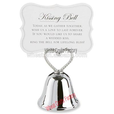 China Metal Wedding Favors Photo Kissing Bell Place Card Holder for sale