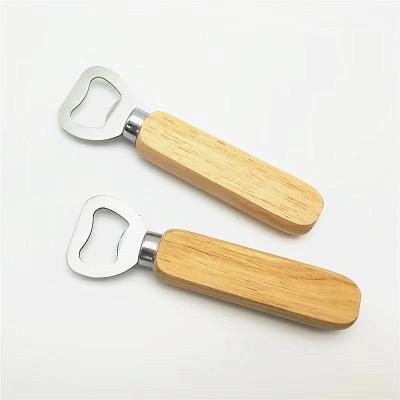 China Viable High Quality Kitchen Instrument Tools Customize Sublimation Blank Beer Wooden Bottle Opener for sale