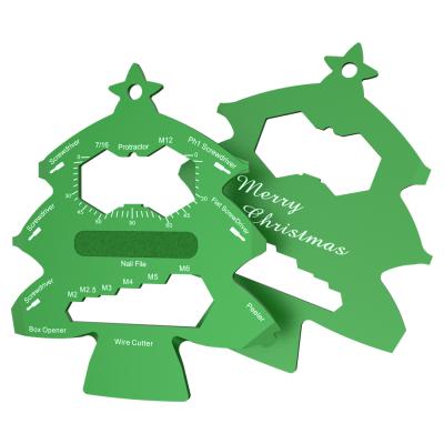 China New Arrival Sustainable Design Patent Christmas Tree Shape Stainless Steel Multi Function Tool Bottle Opener for sale