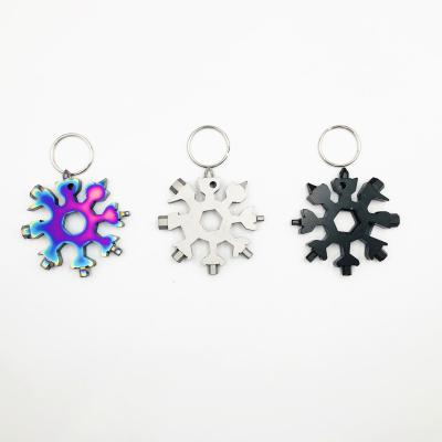 China Free Sample Stocked Snowflake Pocket Key Ring Screwdriver Multi Tool Bottle Opener for sale