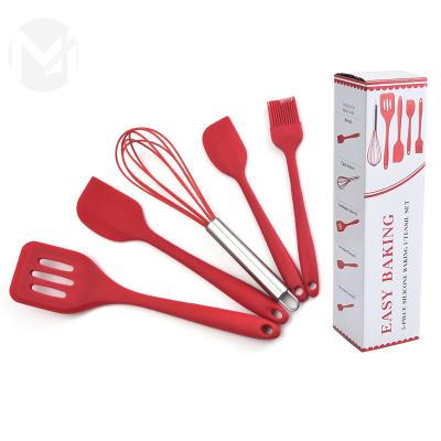 China New Fashion Sustainable Home 5 In 1 Silicone Kitchen Tools Kit Cookware Cooking Tools for sale