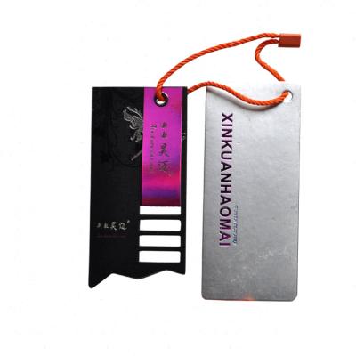 China Sustainable New Design Gradually Changing Color Lattice Hangtag With String for sale