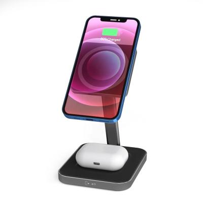 China Cell Phone Magnetic 3 in 1 Charger 15W magsaf Qi Wireless Charger for iphone 13 for sale