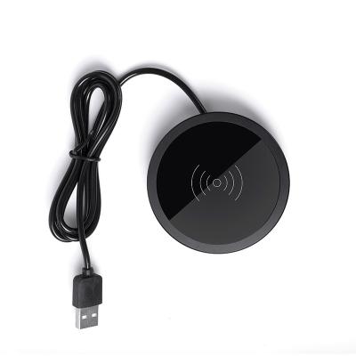 China High Quality Mobile Phone Furniture Wireless Charger Embedded USB Desktop QC3.0 Wireless Charger for sale