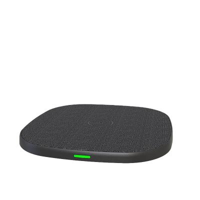 China 2022 Newest Mobile Phone Gray Leather Round 10w Fast Wireless Charger For iPhone 12 USB-C Charger Radio for sale