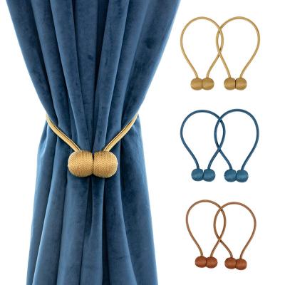 China Modern 1Pc Magnetic Curtain Tieback High Quality Holder Hook Buckle Clip Curtain Tieback Polyester Decorative Home accessory for sale