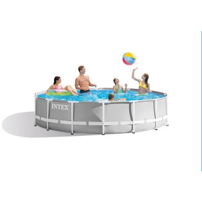 China For Age 6+ INTEX 26720CC 14ft x 42in Prism View Pool With Cartridge Filter Pump Above PVC Ground Pool for sale