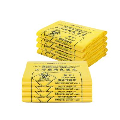 China Disposable Waste Disposal Biohazard Yellow Color Medical Bags Waste Plastic Bag for sale