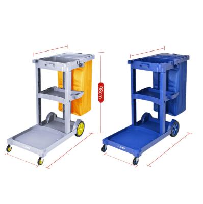 China The Hotel Multifunctional Plastic Hospital Cart New Arrival Doorman Trolley Household Cleaning Service Trolley Cleaning Cart for sale