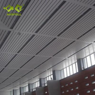 China Integrated White Aluminum C Shaped Aluminum Ceilings Rail Station Ceiling Strips Strip Drop Ceiling for sale