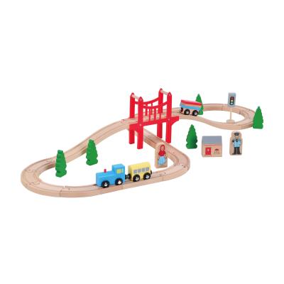 China Wooden Slot Toy Kids Railroad Track Series Car Train Tracks Pieces Slot Wooden Toys Train Set for sale